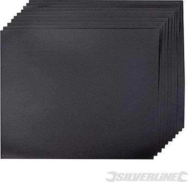 Carta abrasiva a secco e ad acqua con supporto in lattice impermeabile per la levigatura – Grana 120 – Silverline – pelle