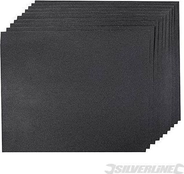 Carta abrasiva a secco e ad acqua con supporto in lattice impermeabile per la levigatura – Grana 400 – Silverline – tessuto