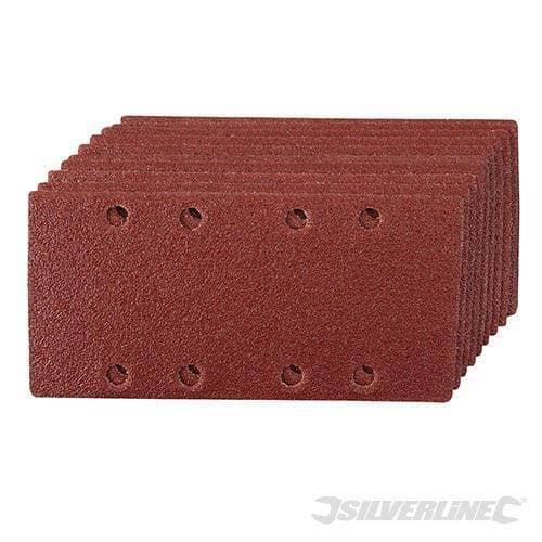Fogli abrasivi forati 1/3 a fissaggio a strappo in ossido di alluminio nuovo varie grane Silverline