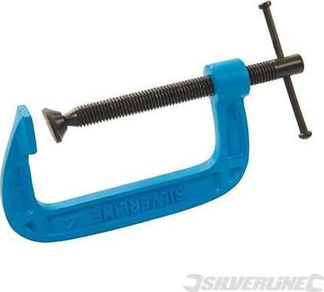 Morsetto a G Telaio in Ghisa Diverse Misure 50-75-100 mm Silverline – blu