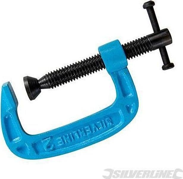 Morsetto a G Telaio in Ghisa Diverse Misure 50-75-100 mm Silverline