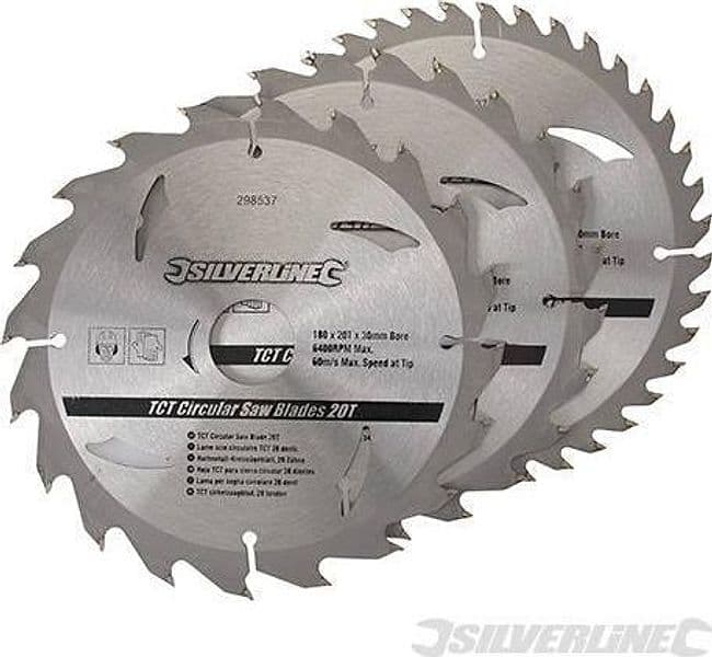 Silverline Lame per seghe circolari in TCT da 20 24 40 denti 3p.zi Silverline