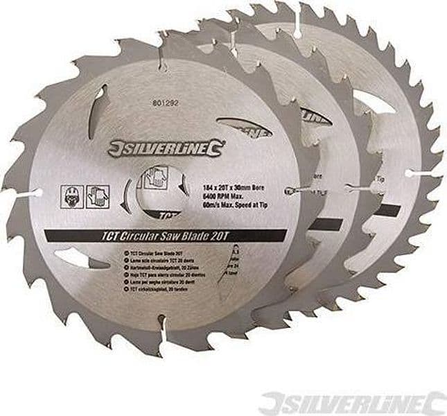 Silverline Lame per seghe circolari in TCT da 20 24 40 denti 3p.zi - 5