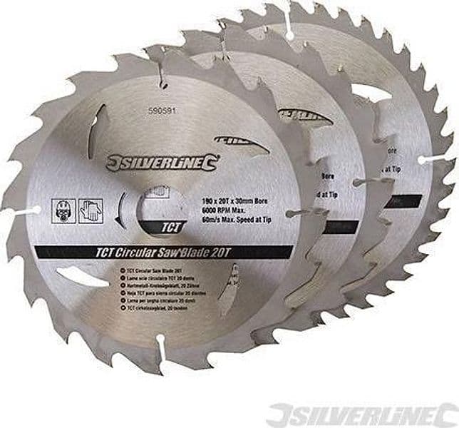 Silverline Lame per seghe circolari in TCT da 20 24 40 denti 3p.zi Silverline