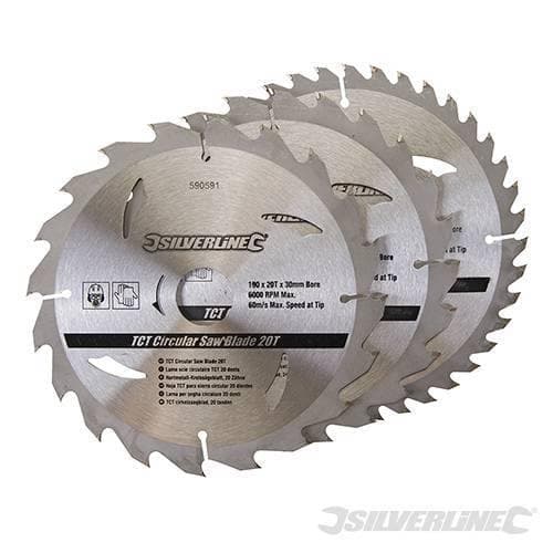 Silverline Lame per seghe circolari in TCT da 20 24 40 denti 3p.zi Silverline