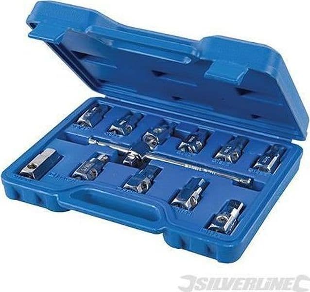Set universale di chiavi per tappi di scarico in acciaio Silverline 12 pz - 2