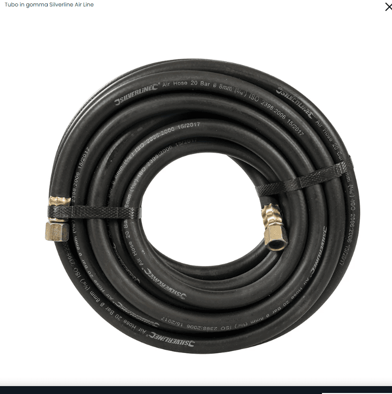 Silverline tubo in gomma per aria compressa 10 metri 20bar 8mm in Tubi per aria compressa Eternal Brico - Ariano Irpino, commercioVirtuoso.it
