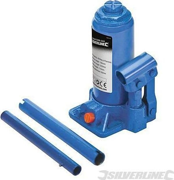 Cric idraulico con regolazione officina a bottiglia varie tonnellate Silverline Silverline