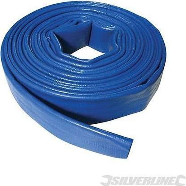 Tubi di Scarico in pvc flessibili piatti per piscine laghi fossi 10m Silverline Silverline
