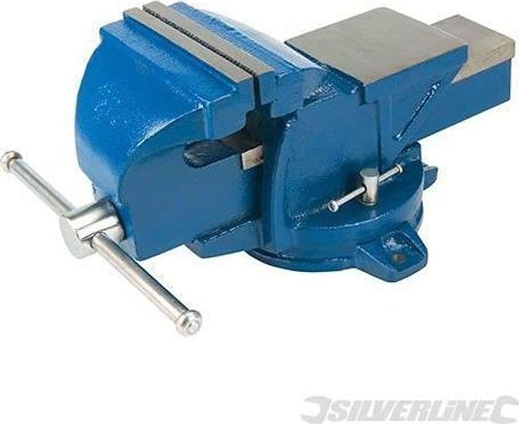 Morsa da banco 160 mm Silverline girevole in acciaio resistente 16 kg apert. 160mm Silverline