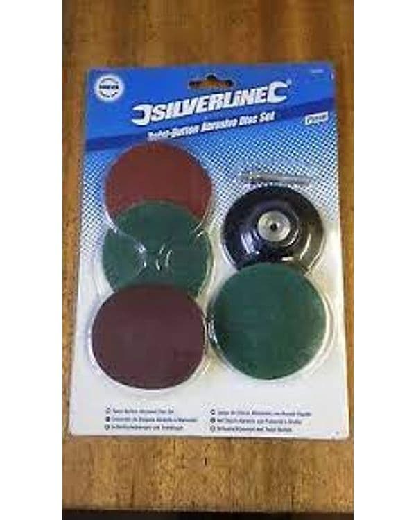Set di dischi abrasivi con pulsante a scatto 5 pezzi silverline per trapano 75 mm