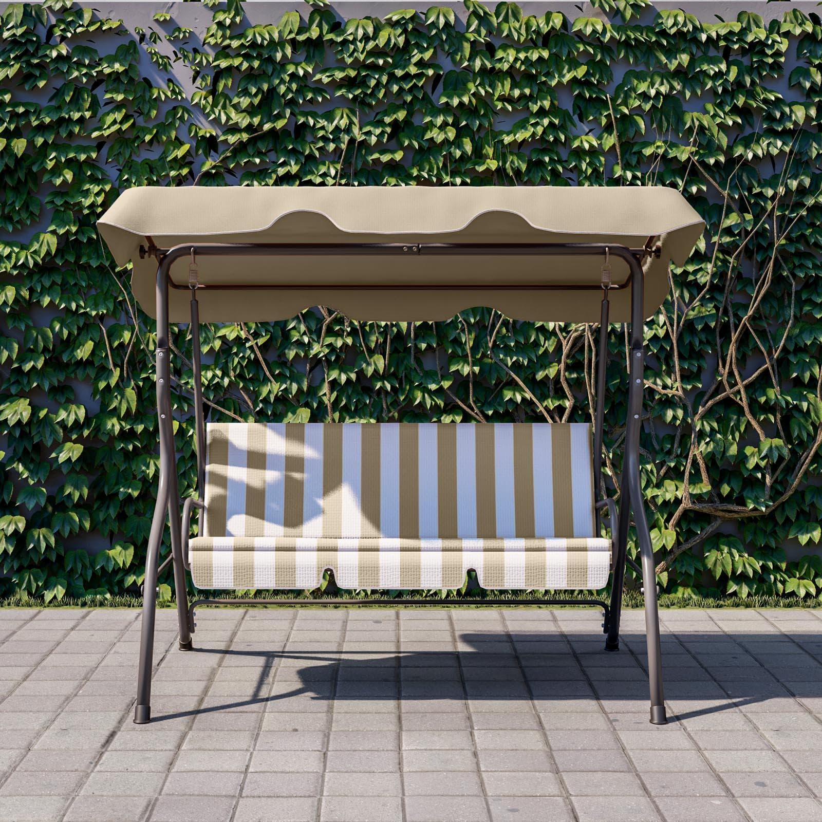 Dondolo "Amalfi" 3 posti altalena da giardino e veranda con cuscino imbottito 170 cm in Dondoli coperti Decor Space - Altamura, commercioVirtuoso.it