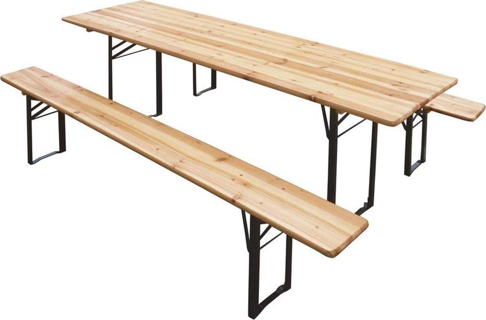 Set birreria in legno impregnato, tavolo e panche pieghevoli piedi in metallo, per sagre e festa della birra Giardino e giardinaggio/Arredamento da giardino e accessori/Set di mobili Decor Space - Altamura, Commerciovirtuoso.it