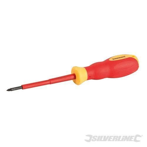 Cacciavite spaccato VDE per elettricista con impugnatura morbida Silverline Silverline