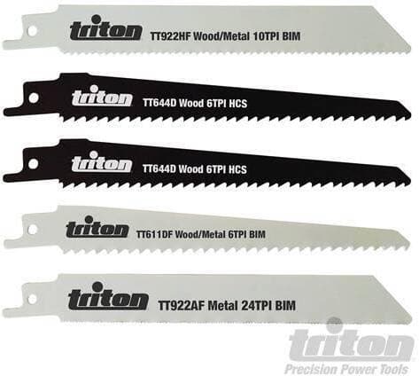 Triton Lame per sega elettrica alternativa tagliarami 150mm  5 pezzi raccordo standard 1/2"