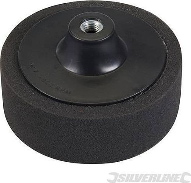 Platorello per levigatrici/lucidatrici e di spugna varie densità  con connessione maschio M14 x 2 – Nero – Silverline –