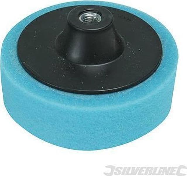 Platorello per levigatrici/lucidatrici e di spugna varie densità  con connessione maschio M14 x 2 – blu media – Silverline –
