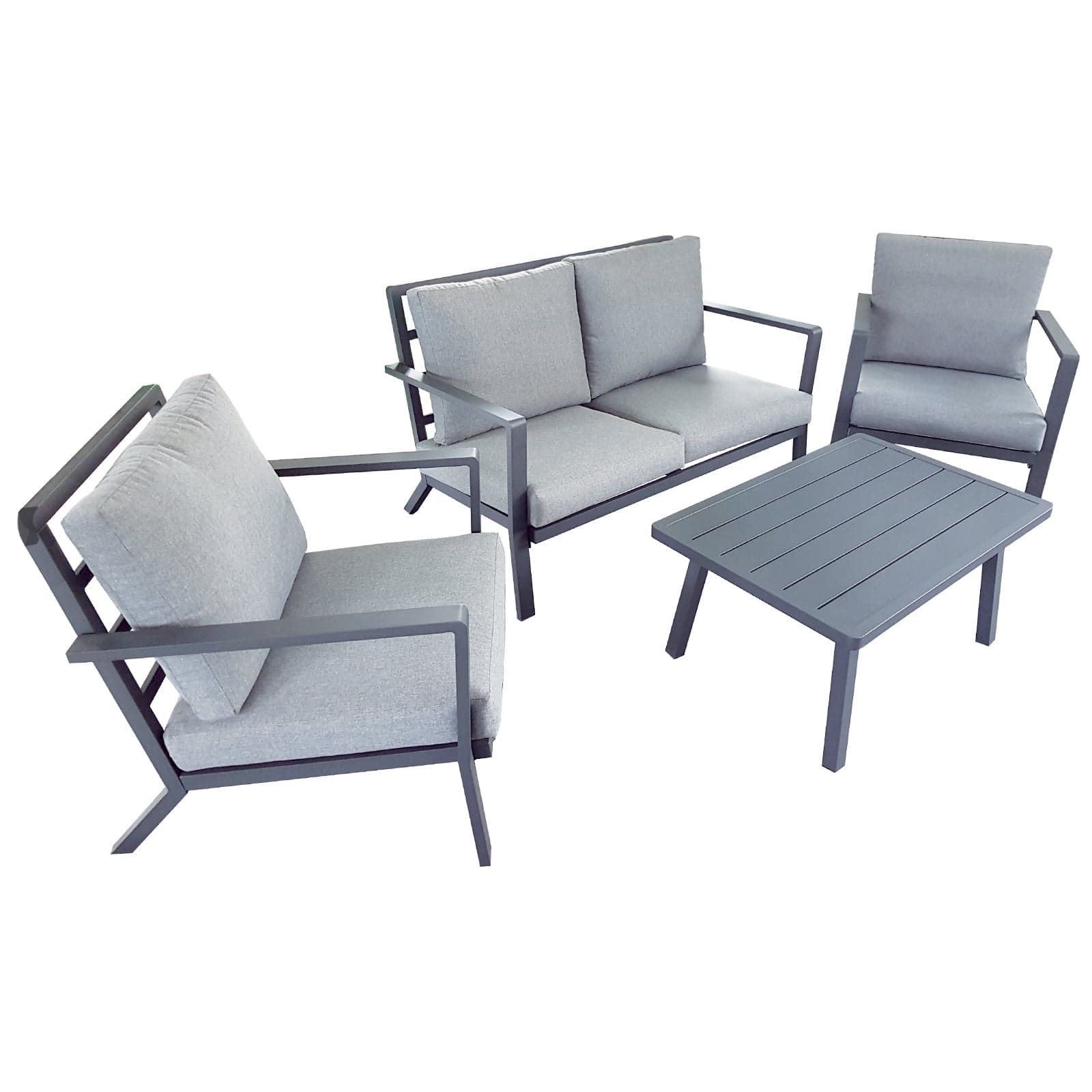 Salottino con cuscini ''Corinth'' in alluminio verniciato da giardino e veranda in Set di mobili Decor Space - Altamura, commercioVirtuoso.it
