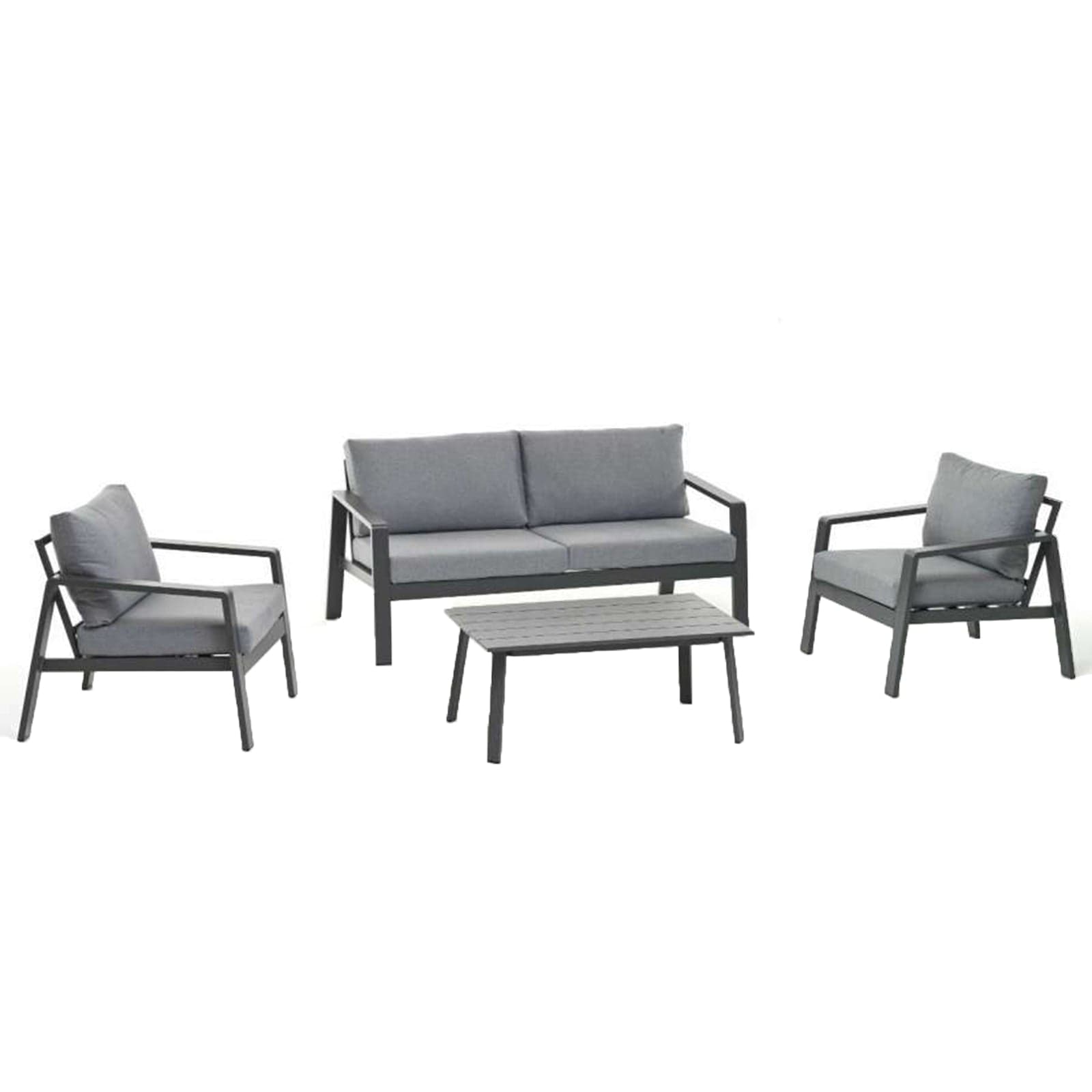 Salottino con cuscini ''Corinth'' in alluminio verniciato da giardino e veranda in Set di mobili Decor Space - Altamura, commercioVirtuoso.it