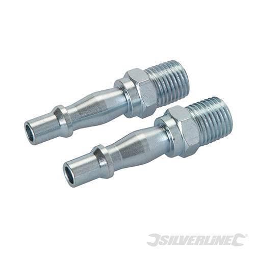 Accoppiatore filetto maschio a baionetta 2pezzi 1/4" BSP Silverline per compressori Silverline