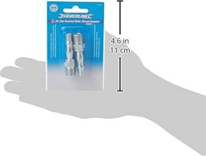 Accoppiatore filetto maschio a baionetta 2pezzi 1/4" BSP Silverline per compressori Silverline