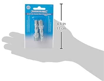 Accoppiatore filetto maschio a baionetta 2pezzi 1/4" BSP Silverline per compressori Silverline