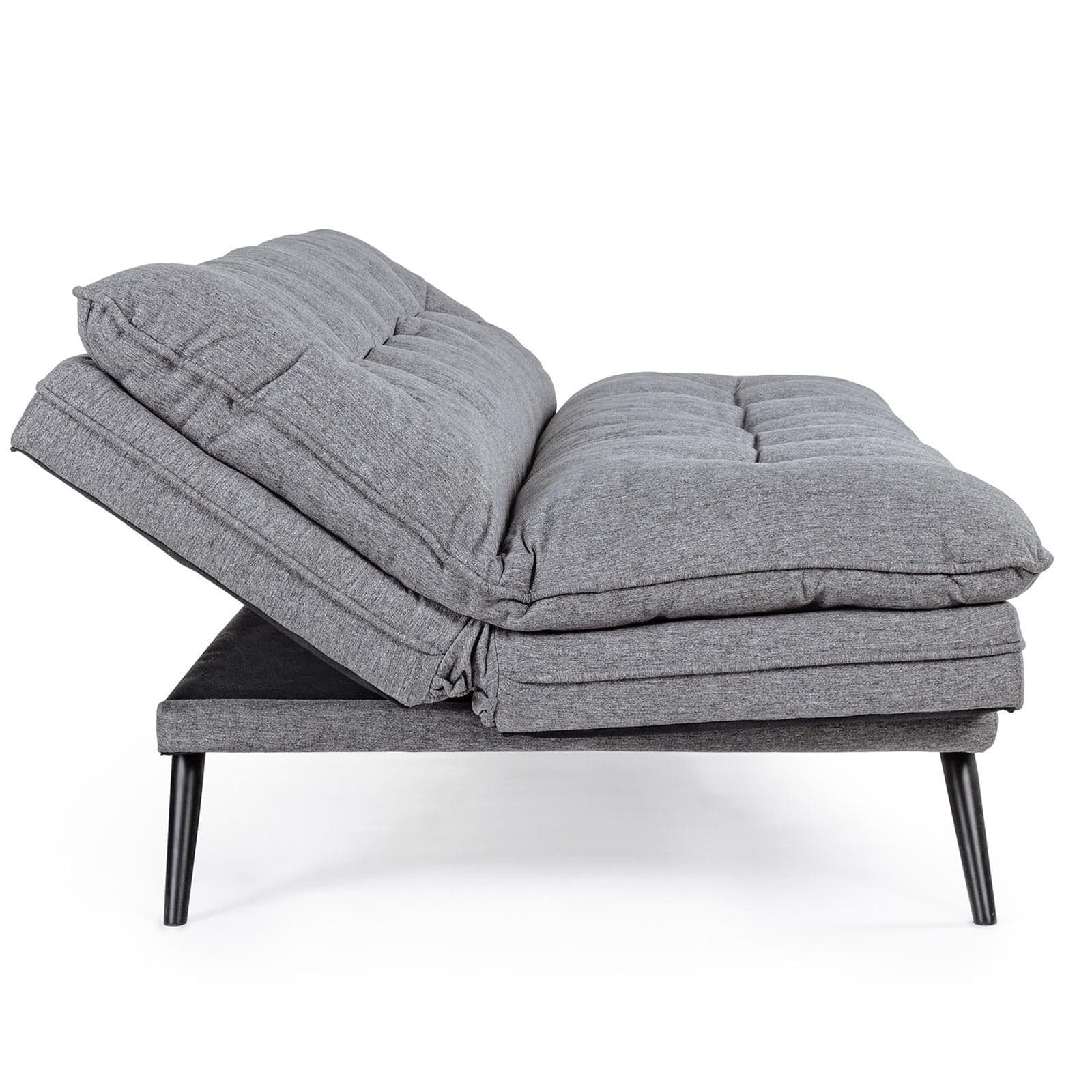 Divano letto 3 posti "Joseph " grigio in tessuto con braccioli regolabili in Divani Decor Space - Altamura, commercioVirtuoso.it