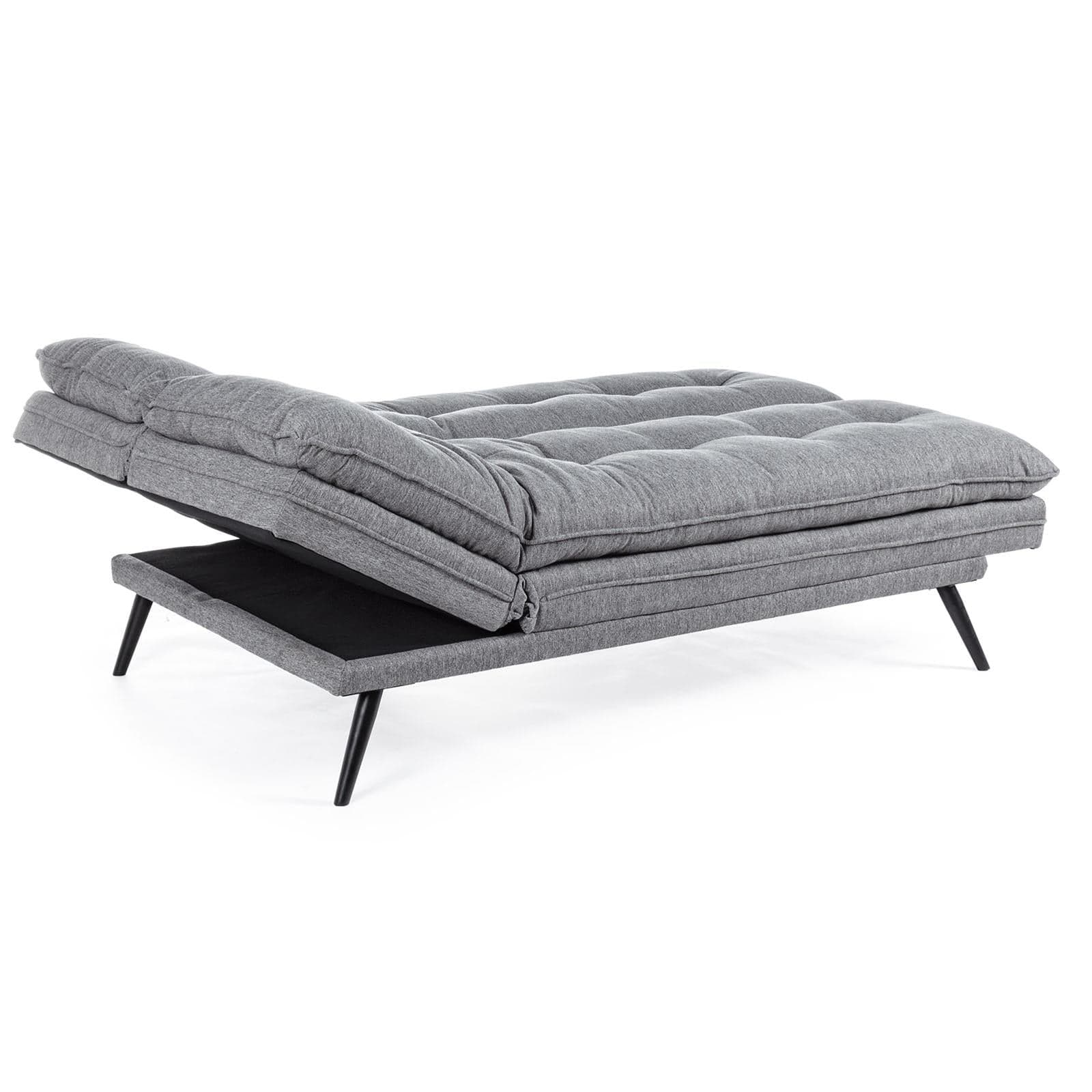 Divano letto 3 posti "Joseph " grigio in tessuto con braccioli regolabili in Divani Decor Space - Altamura, commercioVirtuoso.it