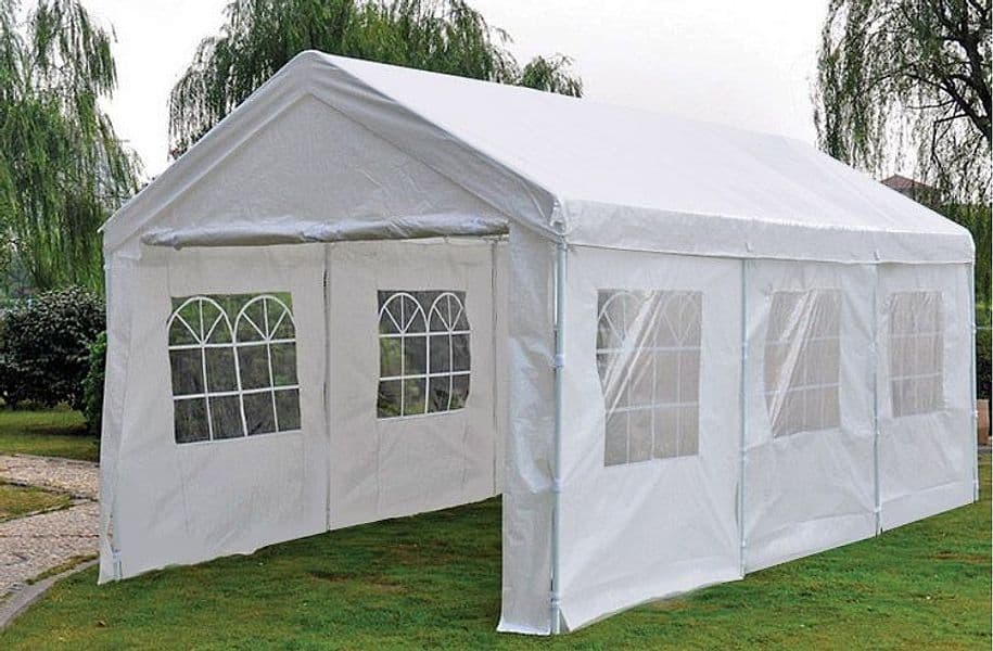 Gazebo "Party" Bianco da giardino 3x6 per esterno con teli laterali per feste - 8
