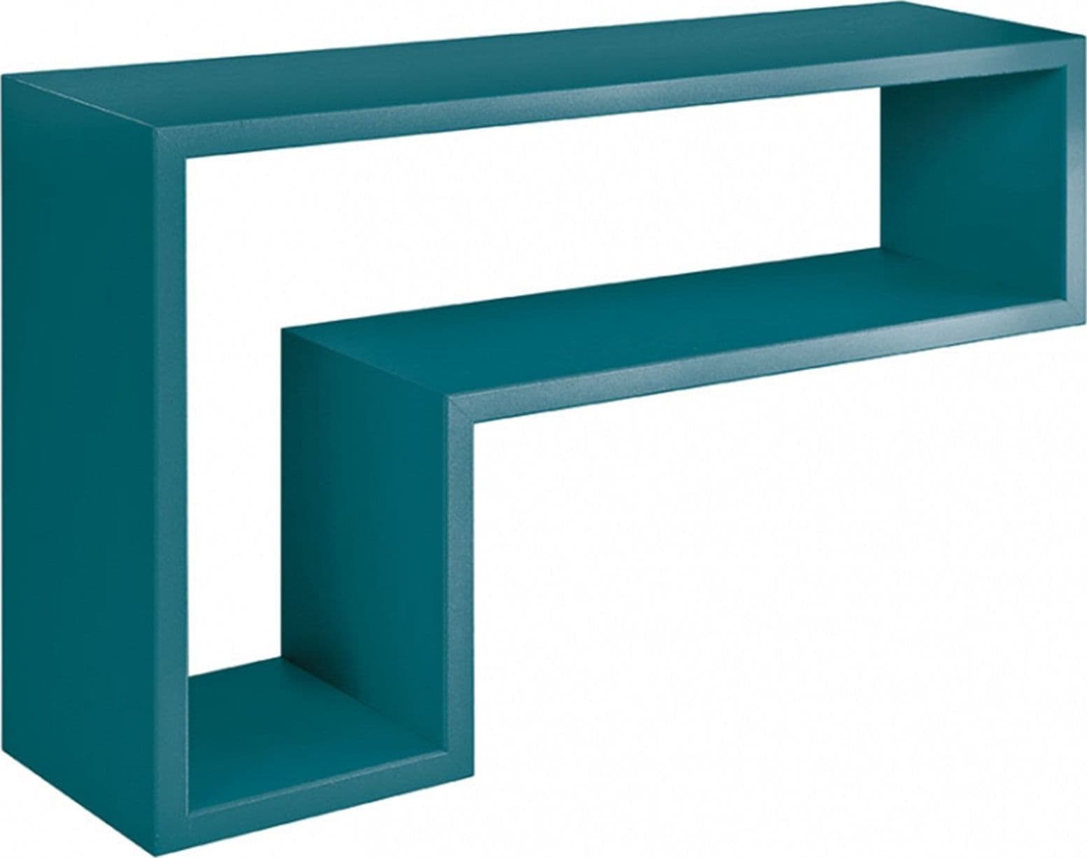 Mensole da Muro a Cubo, in legno, design lettera "L" (Blu Baltico)