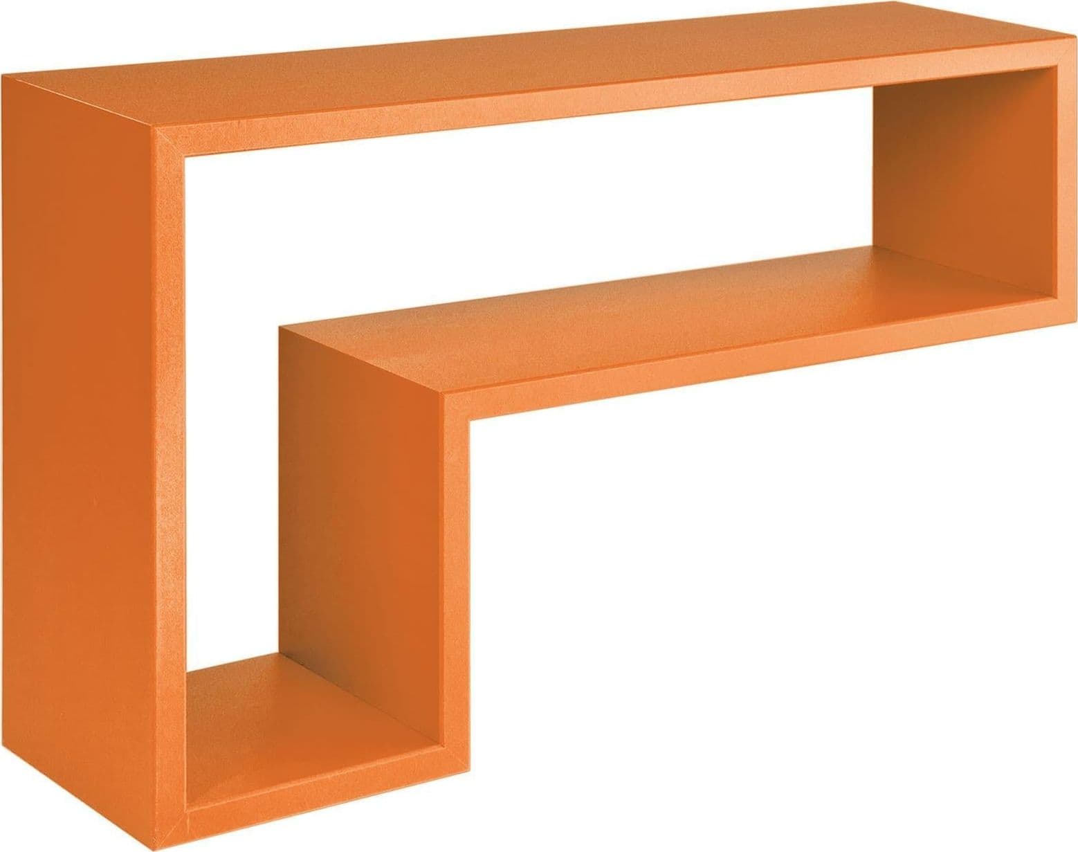 Mensole da Muro a Cubo, in legno, design lettera "L" (Arancio)