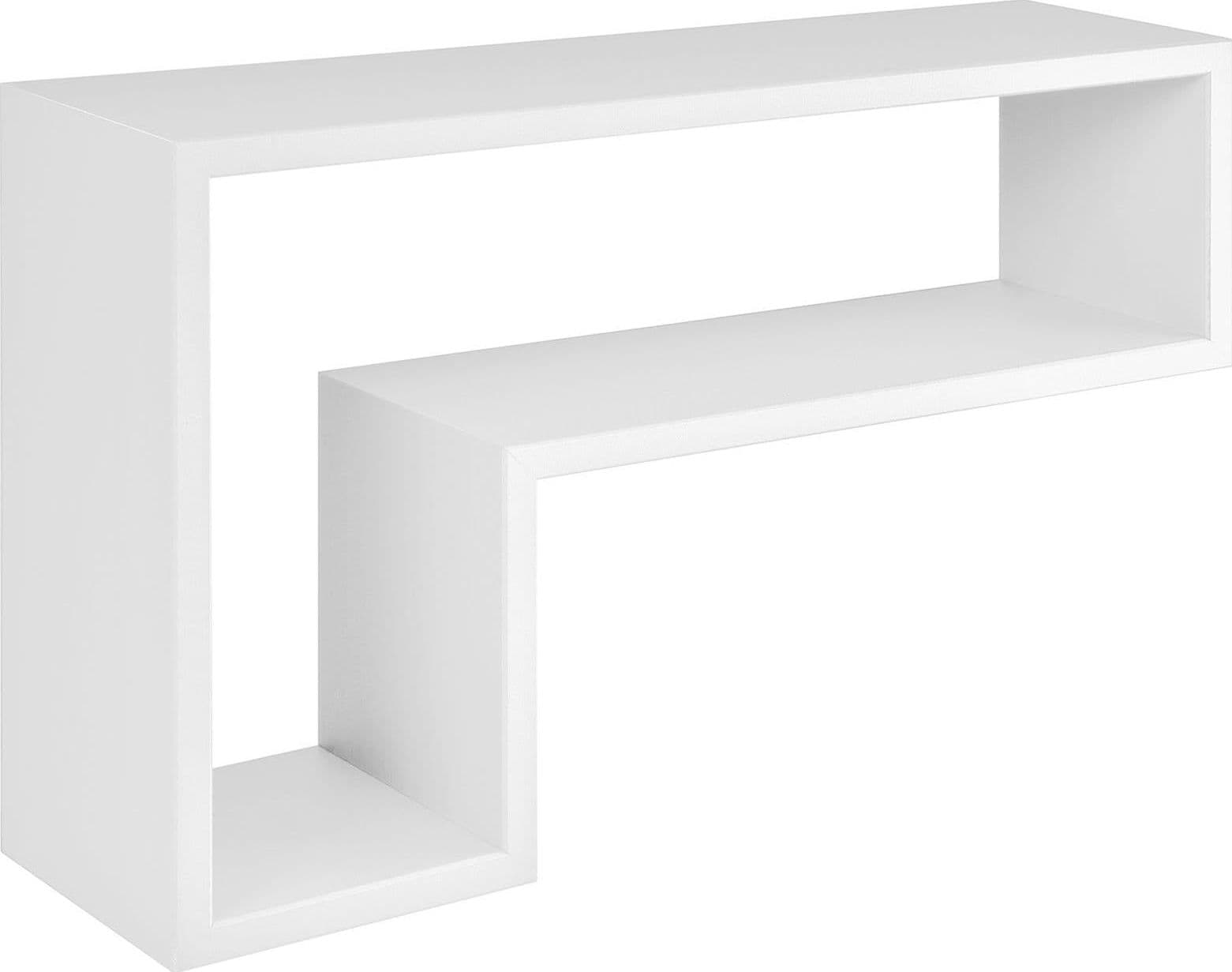 Mensole da Muro a Cubo, in legno, design lettera "L" (Bianco)