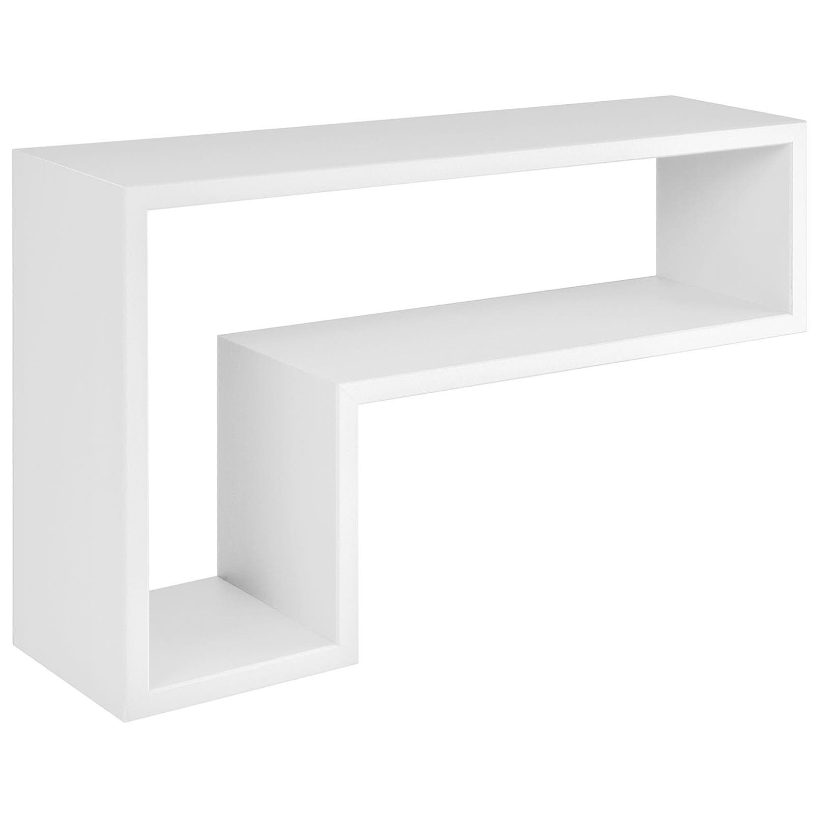 Mensole da Muro a Cubo, in legno, design lettera "L" (Bianco)