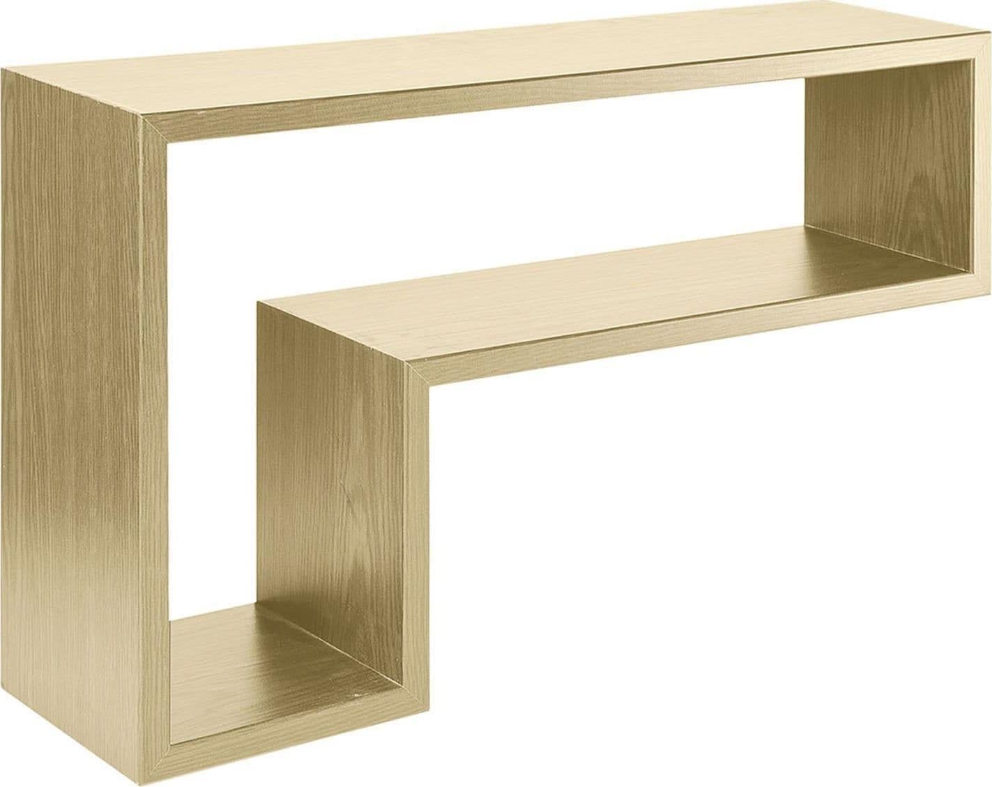 Mensole da Muro a Cubo, in legno, design lettera "L" (Rovere Sagerau)