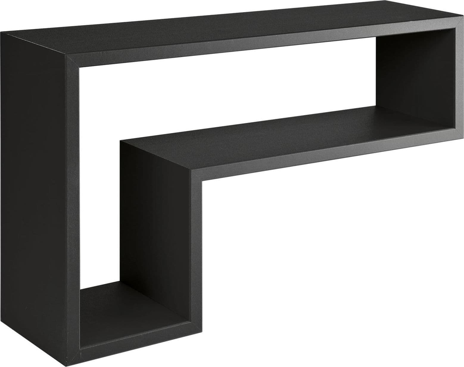 Mensole da Muro a Cubo, in legno, design lettera "L" (Nero)