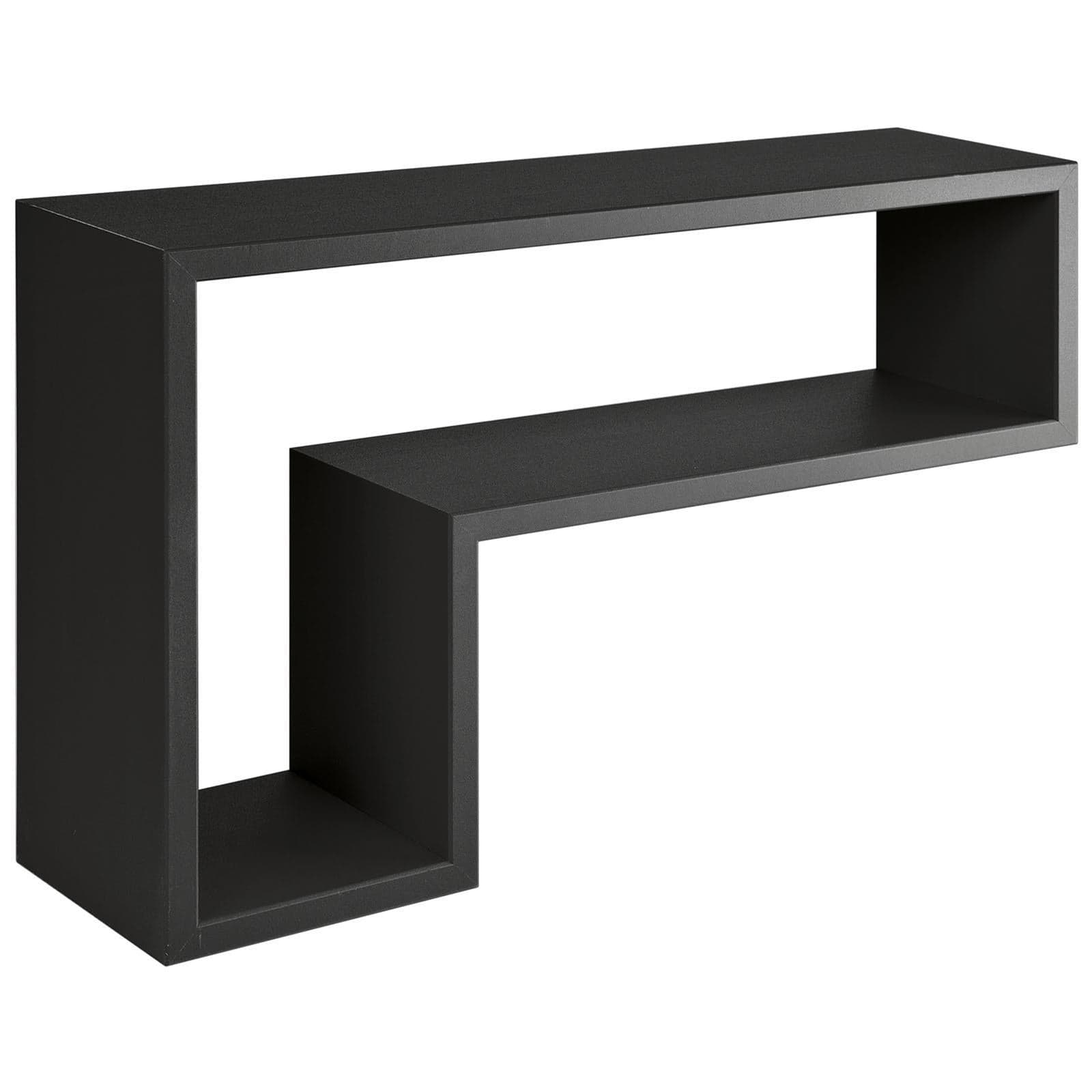 Mensole da Muro a Cubo, in legno, design lettera "L" (Nero)