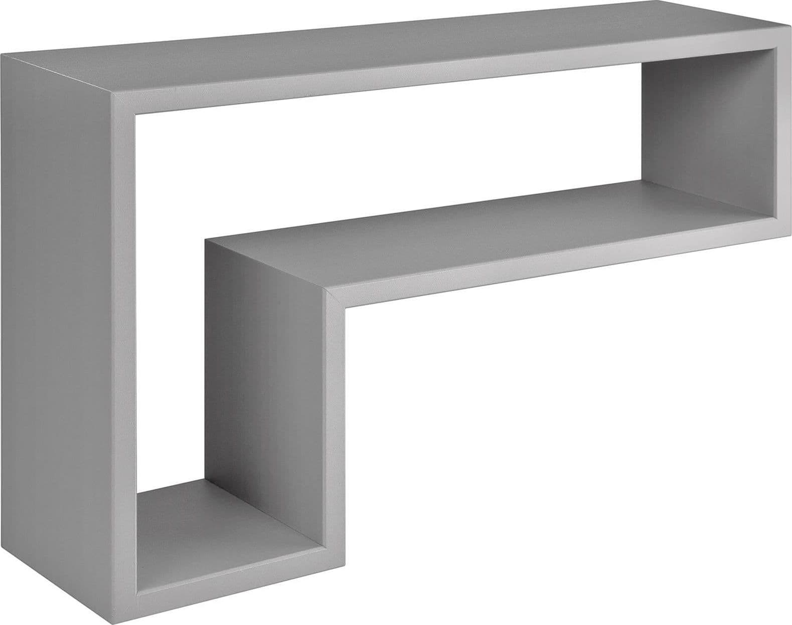 Mensole da Muro a Cubo, in legno, design lettera "L" (Grigio)
