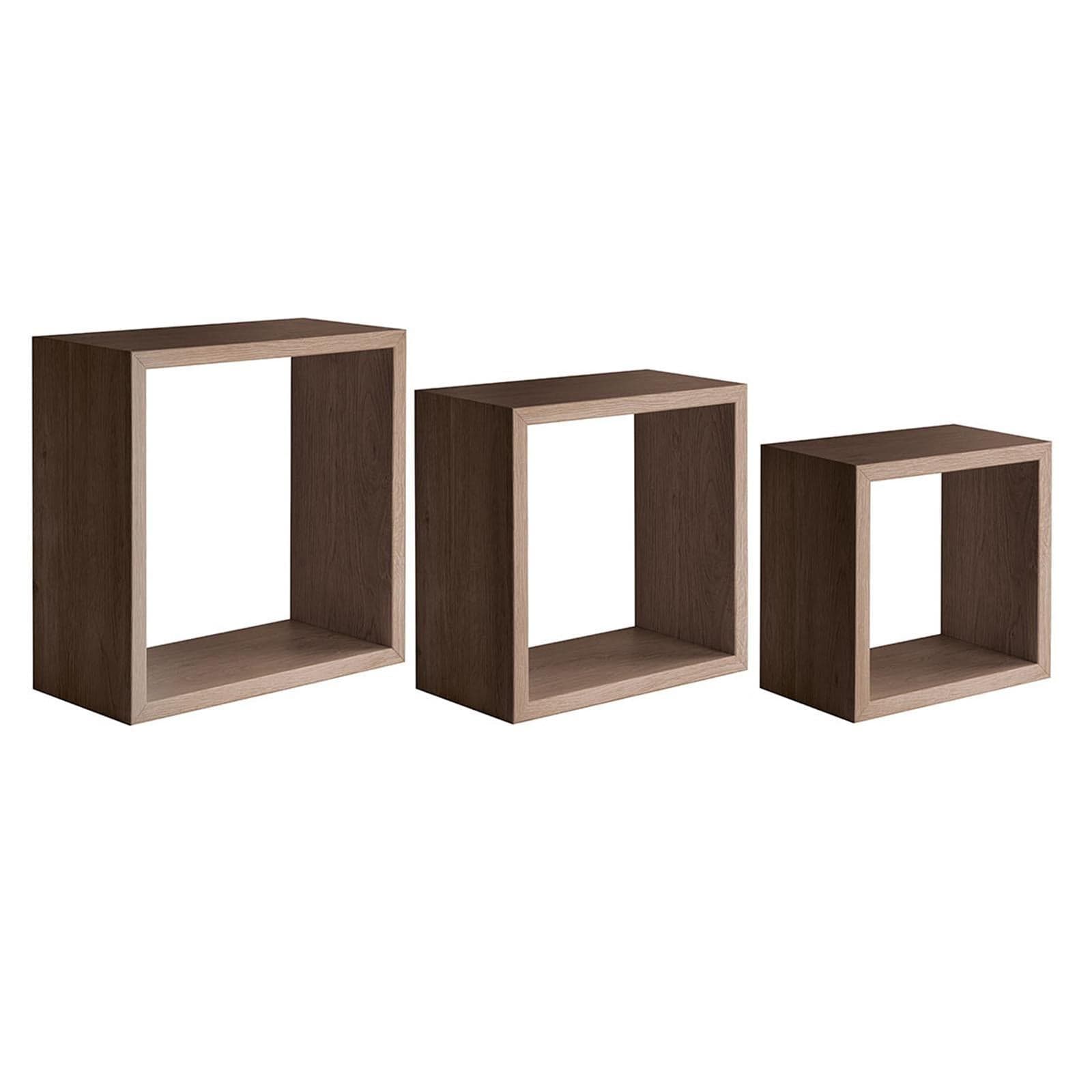 Set 3 cubi, mensole in legno "Incubo" da parete design moderno con fissaggio a scomparsa in Mensole da muro Decor Space - Altamura, commercioVirtuoso.it