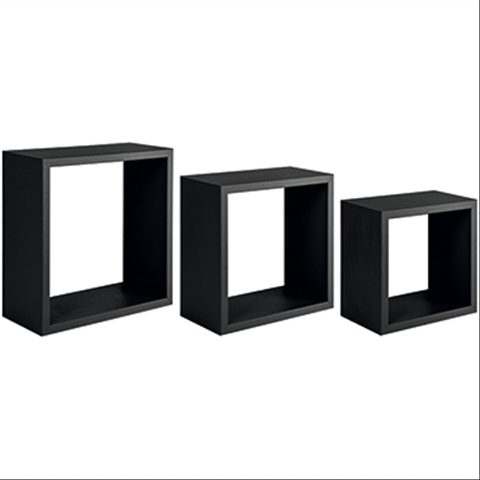 Set 3 cubi, mensole in legno "Incubo" da parete design moderno con fissaggio a scomparsa in Mensole da muro Decor Space - Altamura, commercioVirtuoso.it