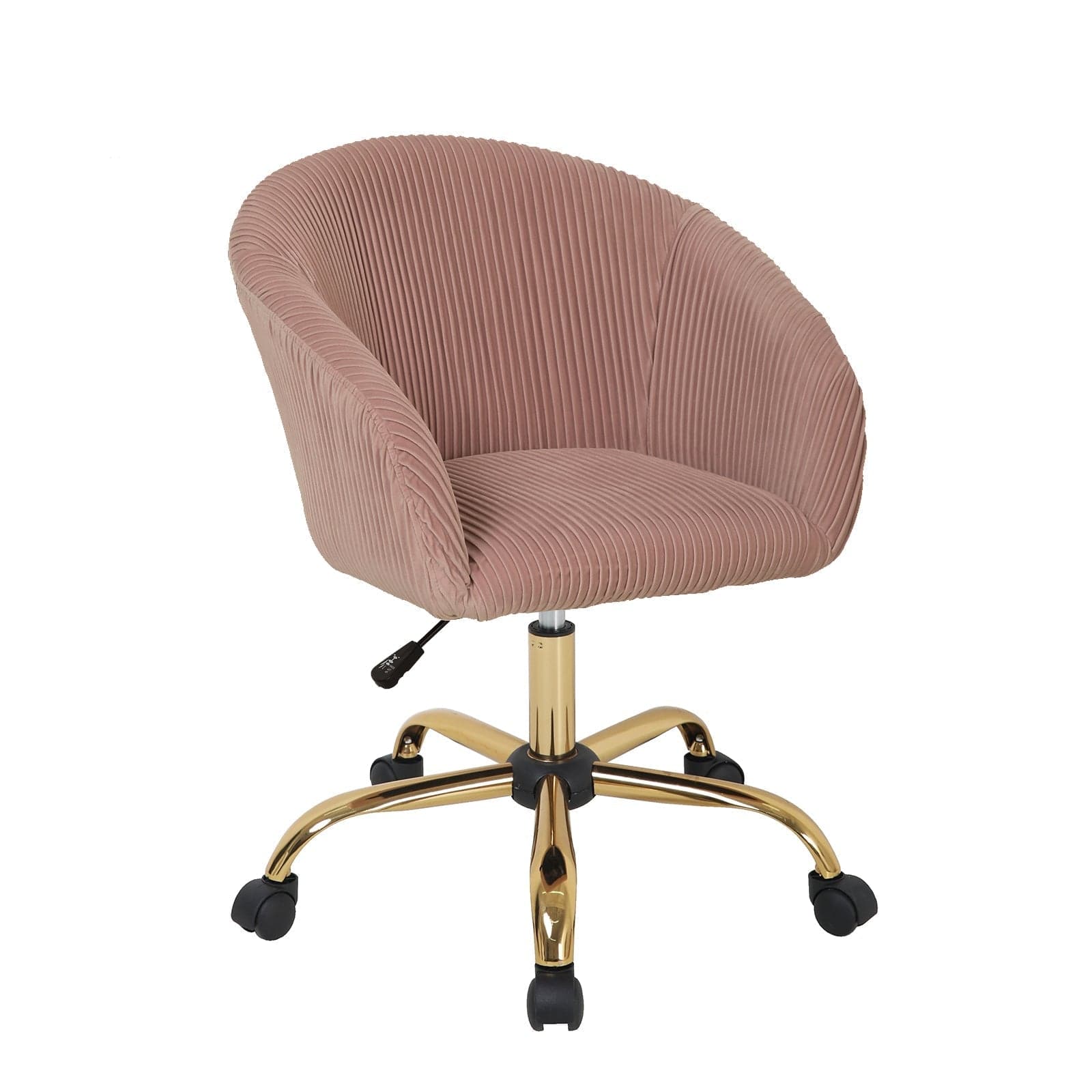 Sedia da ufficio in velluto con ruote "Parigi Gold" per scrivania elegante e moderna
