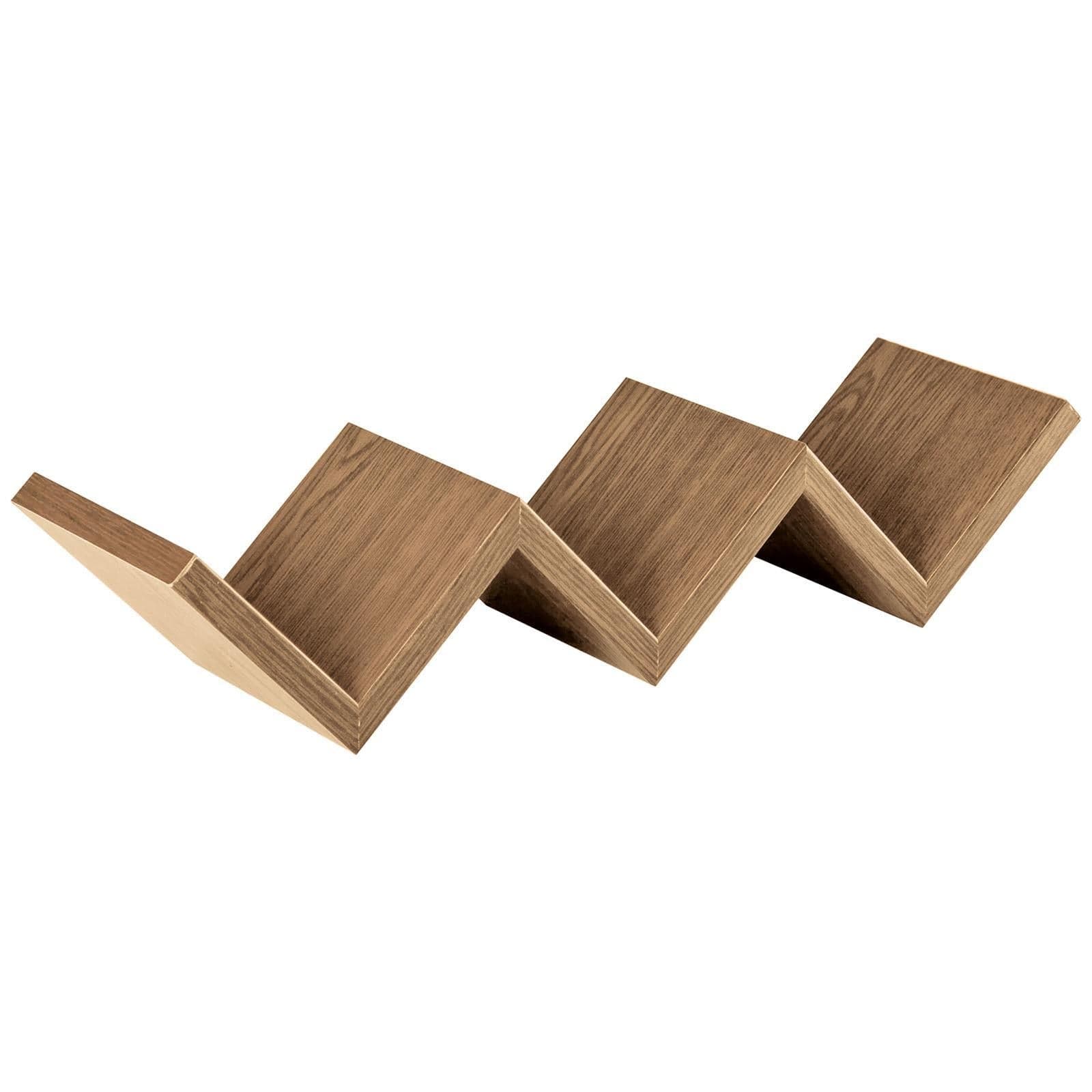 Mensola in legno "Zig Zag" da parete design moderno con fissaggio a scomparsa - 42
