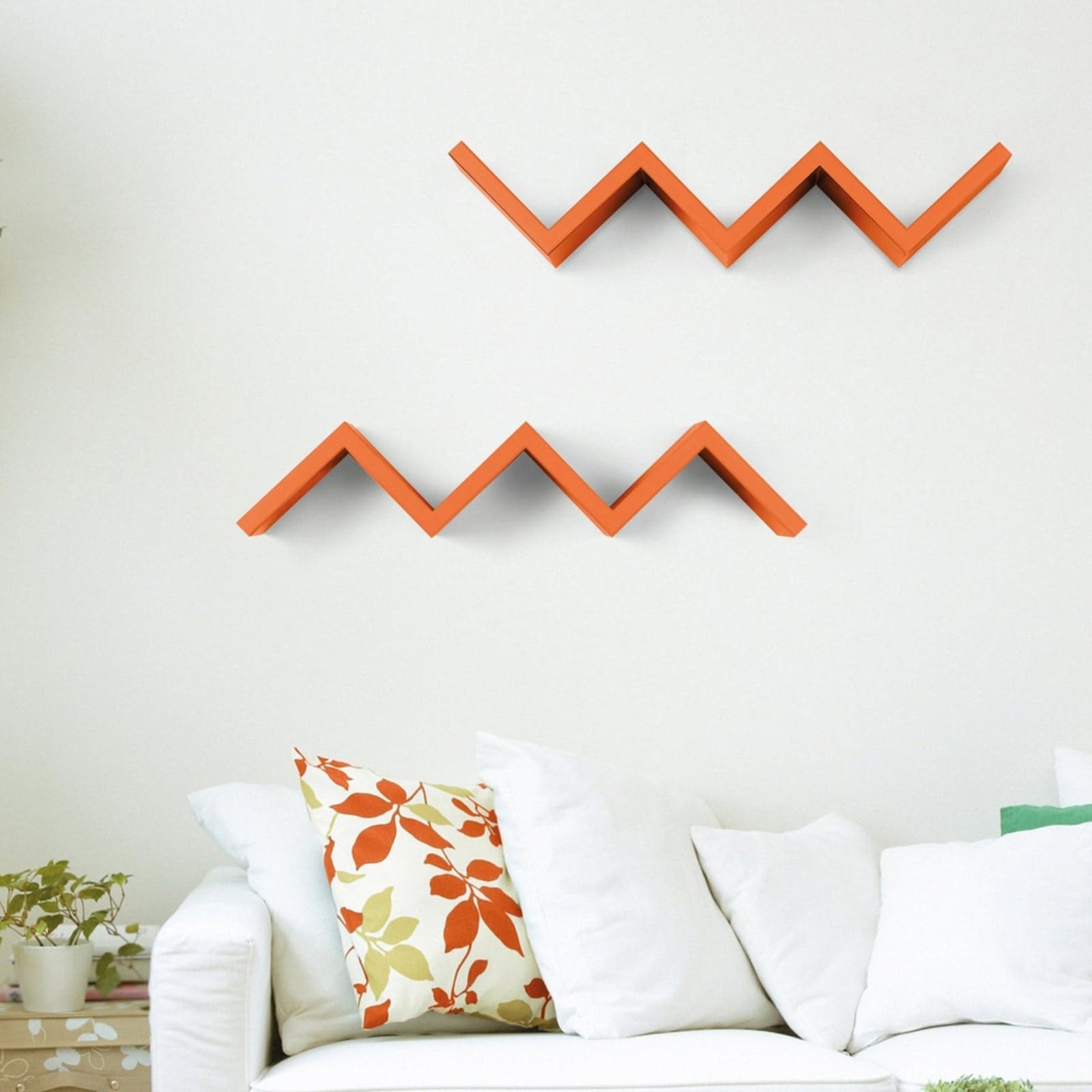 Mensola in legno "Zig Zag" da parete design moderno con fissaggio a scomparsa Casa e cucina/Organizzazione interni/Porta oggetti cassetti e scaffali/Mensole da muro Decor Space - Altamura, Commerciovirtuoso.it