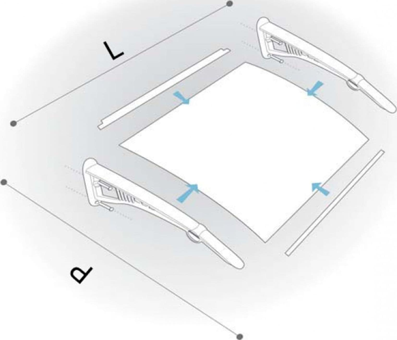 Pensilina in policarbonato "Trasparente" tettoia modulabile per portoni e finestre Fai da te/Prodotti per la costruzione/Materiali da costruzione/Tetti/Tettoie Decor Space - Altamura, Commerciovirtuoso.it