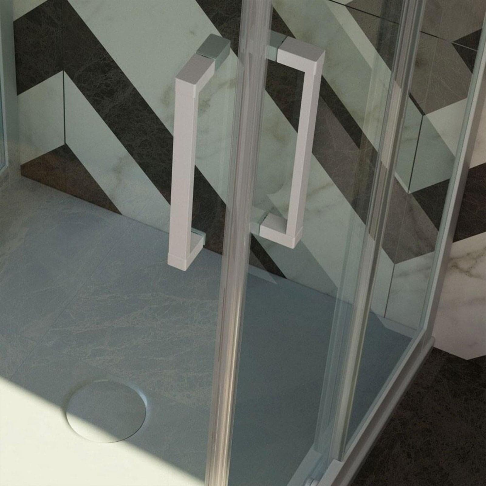 Box doccia angolare "Aurora" in cristallo 6 mm con profili in PVC apertura centrale riducibile "Made in Italy" Fai da te/Attrezzature per cucine e bagni/Attrezzature per bagni/Docce e componenti doccia/Box doccia Decor Space - Altamura, Commerciovirtuoso.it