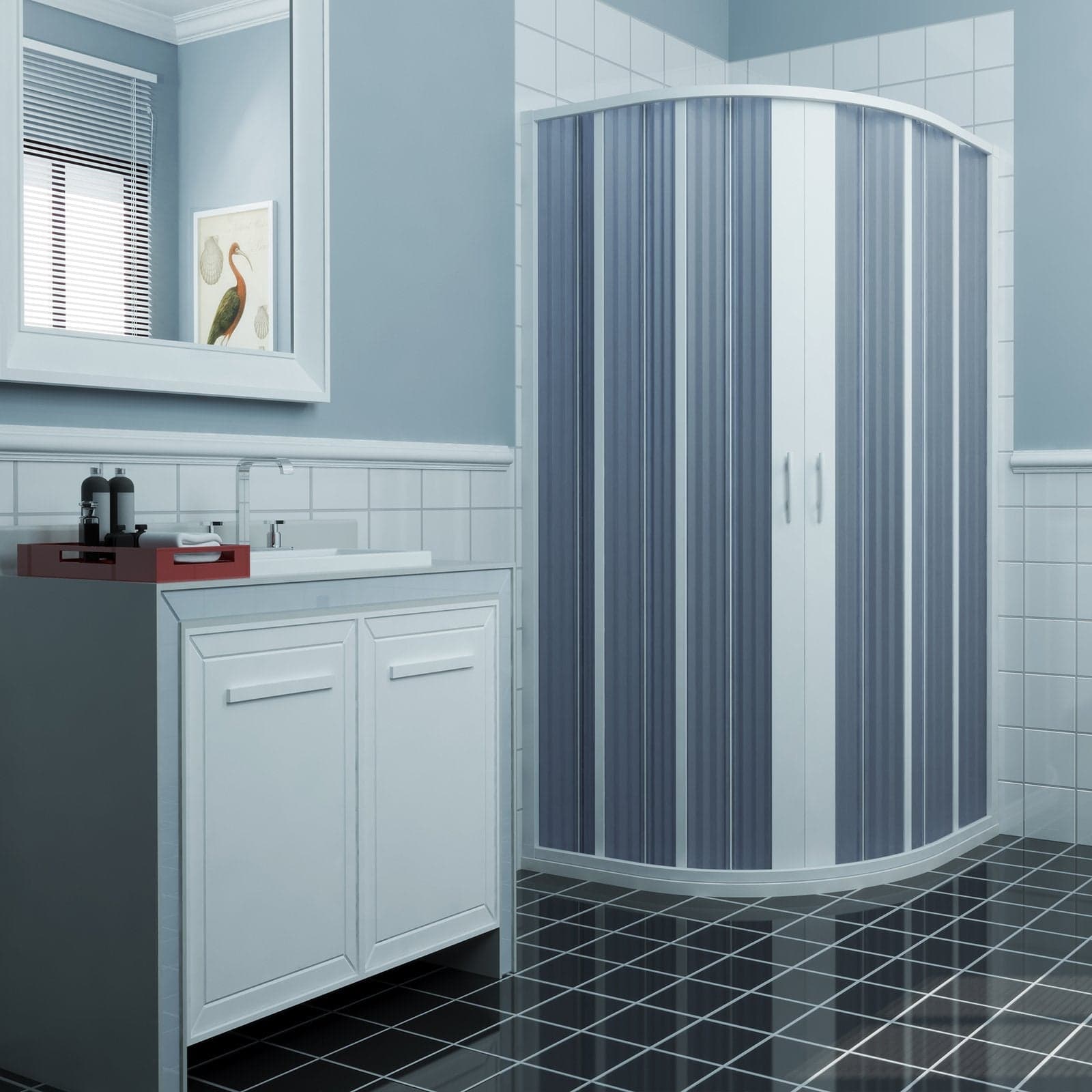 Box doccia circolare "Flex" con fascia larga apertura centrale a soffietto riducibile "Made in Italy" Fai da te/Attrezzature per cucine e bagni/Attrezzature per bagni/Docce e componenti doccia/Box doccia Decor Space - Altamura, Commerciovirtuoso.it