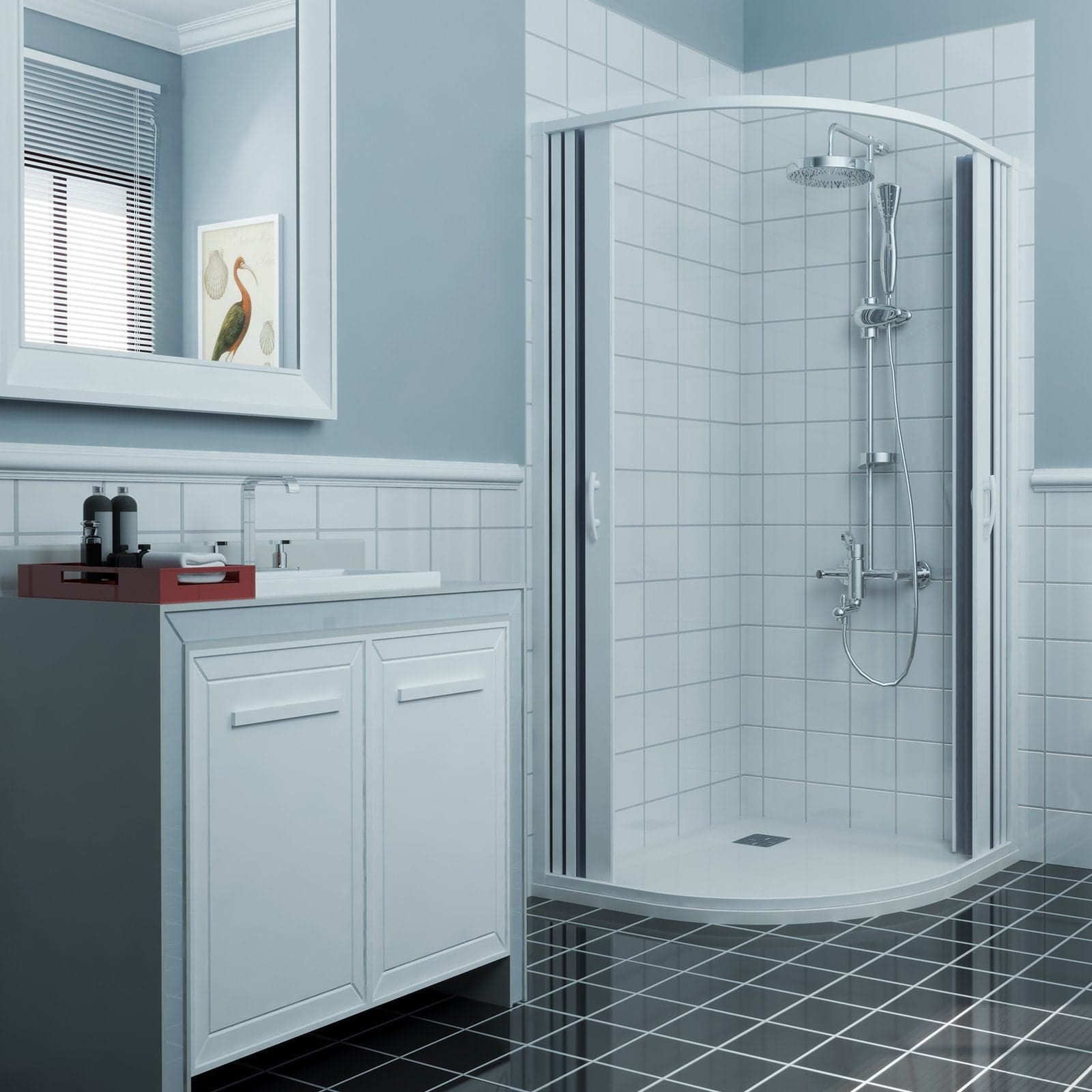 Box doccia circolare "Flex" con fascia larga apertura centrale a soffietto riducibile "Made in Italy" Fai da te/Attrezzature per cucine e bagni/Attrezzature per bagni/Docce e componenti doccia/Box doccia Decor Space - Altamura, Commerciovirtuoso.it