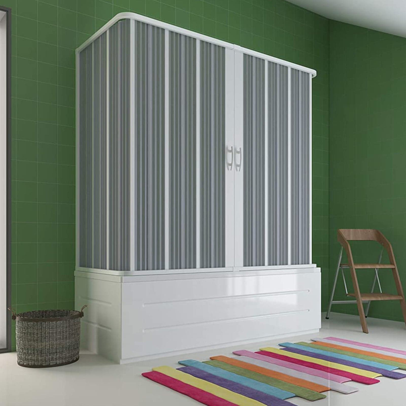 Box sopra vasca 3 Lati "Flex" con fascia larga apertura laterale a soffietto riducibile "Made in Italy" Casa e cucina/Bagno/Mobili da bagno/Mobiletti e armadietti/Mobili a muro Decor Space - Altamura, Commerciovirtuoso.it