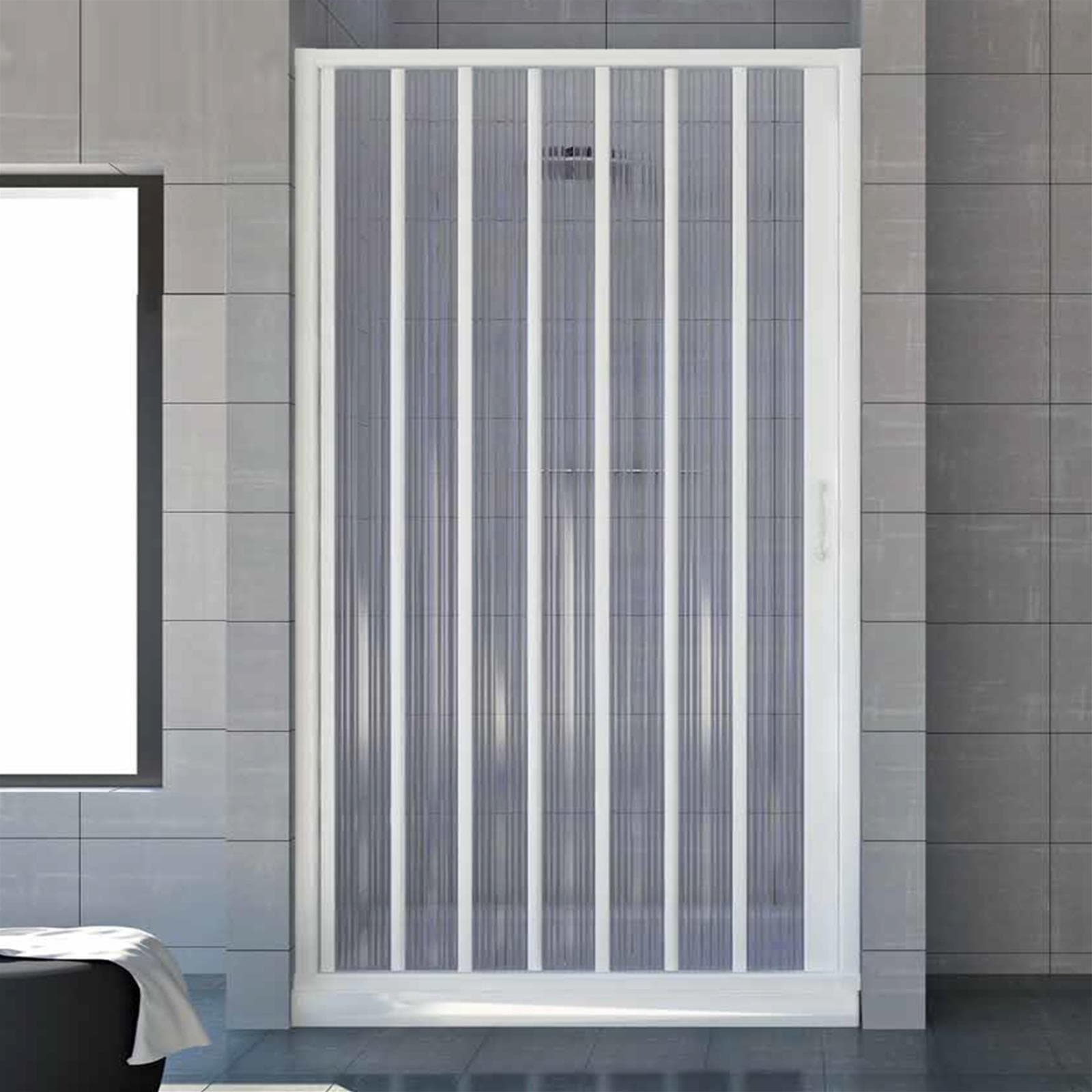 Box doccia per nicchia apertura laterale a soffietto riducibile "Made in Italy" Fai da te/Attrezzature per cucine e bagni/Attrezzature per bagni/Docce e componenti doccia/Box doccia Decor Space - Altamura, Commerciovirtuoso.it
