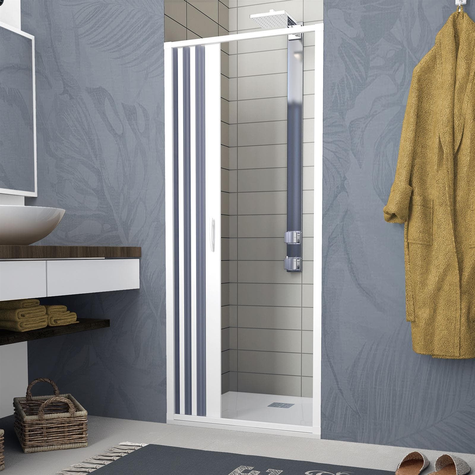 Box doccia per nicchia apertura laterale a soffietto riducibile "Made in Italy" Fai da te/Attrezzature per cucine e bagni/Attrezzature per bagni/Docce e componenti doccia/Box doccia Decor Space - Altamura, Commerciovirtuoso.it