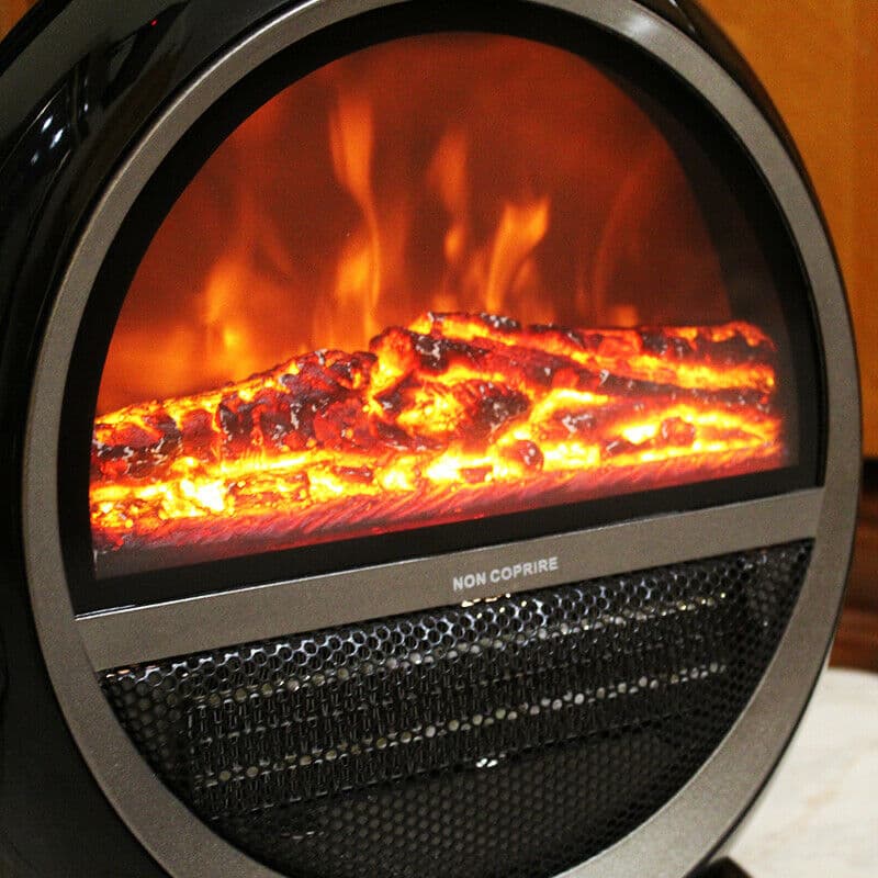 Termoventilatore elettrico da terra con fiamma finta e vetro temperato da 1500 W in Stufe elettriche Decor Space - Altamura, commercioVirtuoso.it